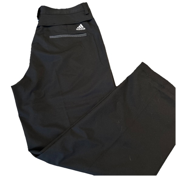 Black Adidas Pants Mens 34x 39 Black Golf Performance Stretch Straight Climacool - Picture 1 of 5